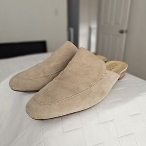 B. Gemi Beige Suede Slip-On Loafers